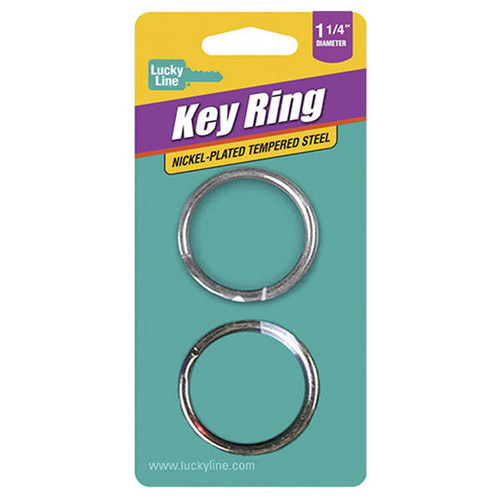 Lucky Line Lucky Line 1-1/4 Inch Split Key Rings Nickel-Plated - 2 Pcs - Carded Our Brands