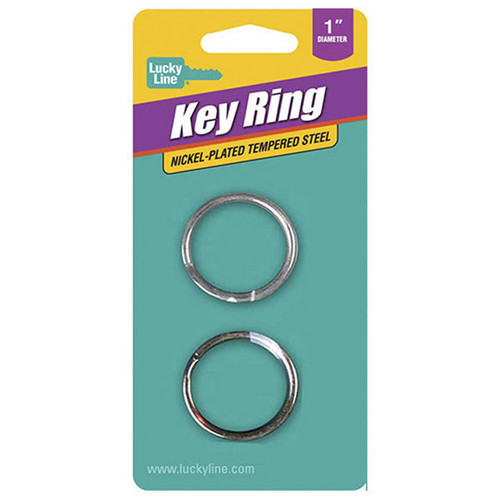 Lucky Line 7/8-Inch  Split Key Rings Nickel-Plated  - 2 Pcs - Carded
