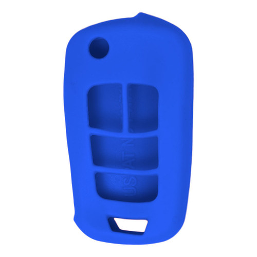 Keyless2Go Replacement Silicone Jacket Keyless Remote Cover GMC95 for GM 5 Button Flip Remote Key FCC ID: OHT01060512 - Blue Shop Automotive