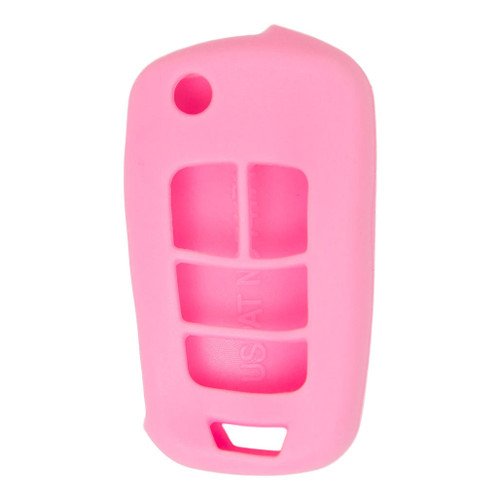 Keyless2Go Replacement Silicone Jacket Keyless Remote Cover GMC95 for GM 5 Button Flip Remote Key FCC ID: OHT01060512 - Pink Auto Accessories