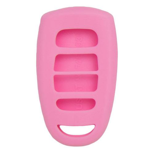 Replacement Silicone Jacket Keyless Remote Cover HYKIK34 for Kia 4 Button Remote FCC ID: SV3HMTX with Metal Ring - Pink