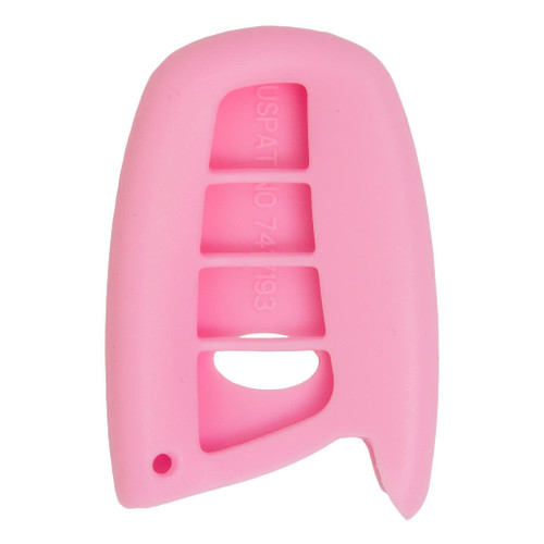 Replacement Silicone Jacket Keyless Remote Cover HYKIK54 for Hyundai 4 Button Smart Key FCC ID: SY5DMFNA04 - Pink