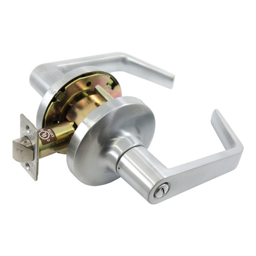 PLS L140 Grade 1 Door Lever 2-3/4 - Privacy - Satin Chrome 26D