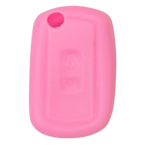 Keyless2Go Replacement Silicone Jacket Keyless Remote Cover LROVU13 for Land Rover 3 Button Flip Key FCC ID: YWX000071 - Pink Keyless2Go