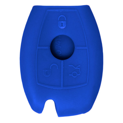 Keyless2Go Replacement Silicone Jacket Keyless Remote Cover MRCDN13 for Mercedes 4 Button Remote Key FCC ID: IYZDC07 - Blue Remote Protectors
