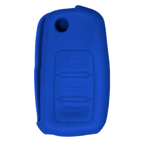Keyless2Go Replacement Silicone Jacket Keyless Remote Cover VWH14 for Volkswagen - Blue Keyless2Go
