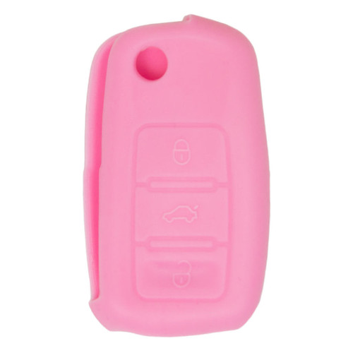 Keyless2Go Replacement Silicone Jacket Keyless Remote Cover VWH14 for Volkswagen - Pink Auto Accessories