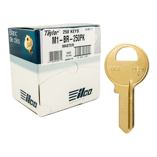 Ilco M1 1092 Metal Key Blank For Various Master Padlocks - Bronze (250 Pack) 