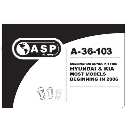 ASP ASP A-36-103 Hyundai/Kia Combination Keying Kit For Most Models From 2006 + Keying Kits