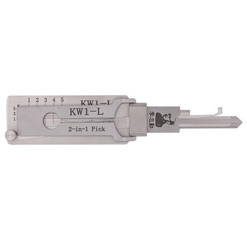 Original Lishi Original Lishi 2-in-1 Pick For KW1 With Reversed Reading Pane For Right Hand Hinged Doors And Lever Locks With Horizontal Lock Cylinders - Anti-Glare Tools