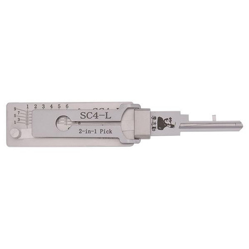 Original Lishi Original Lishi 2-in-1 Pick For SC4 With Reversed Reading Pane For Right Hand Hinged Doors And Lever Locks With Horizontal Lock Cylinders - Anti-Glare Tools