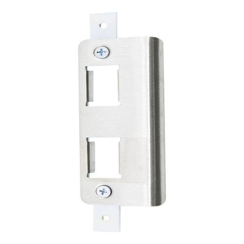 Adams Rite Adams Rite 4901 Deadlatch Strike, Flat, Long With Dust Box - Satin Stainless Steel Storefront Strikes
