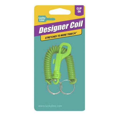 Lucky Line Lucky Line Designer Key Coil with Clip Assorted - 5 Pcs - Carded Lucky Line