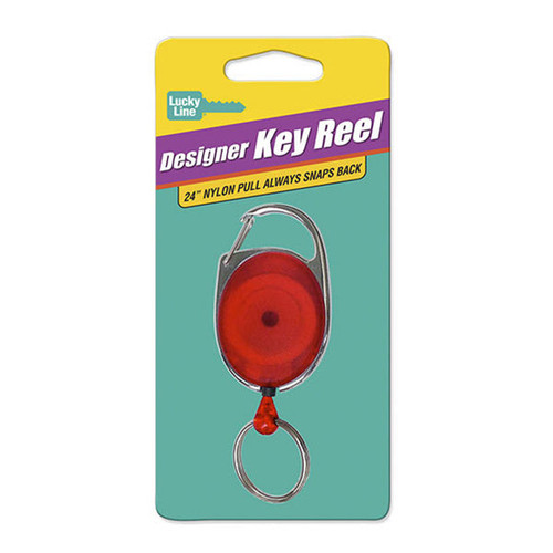 Lucky Line Lucky Line OVAL Key Reel Retractor ASSORTED - 5 Pcs - Carded Key Tags, Chains & Rings