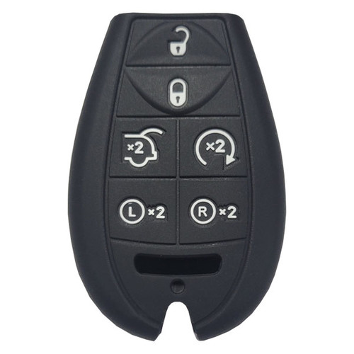 Keyless2Go Replacement Silicone Jacket Smart Key Remote Cover for Dodge and Chrysler - Black Keyless2Go