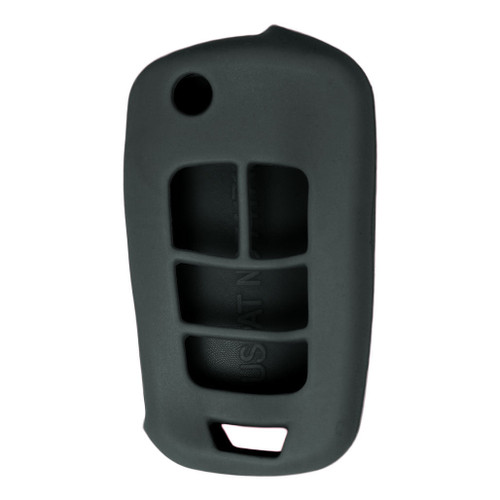 Keyless2Go Replacement Silicone Jacket Keyless Remote Cover GMC95 for GM 5 Button Flip Remote Key FCC ID: OHT01060512 - Black Keyless2Go