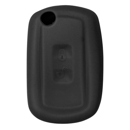Replacement Silicone Jacket Keyless Remote Cover LROVU13 for Land Rover 3 Button Flip Key FCC ID: YWX000071 - Black
