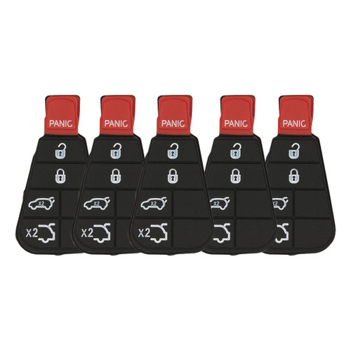 DURASHELL 5 Button Replacement Pad for New Style POD Keys Jeep IYZ-C01C PD1PAD10 - 5 PACK Shells