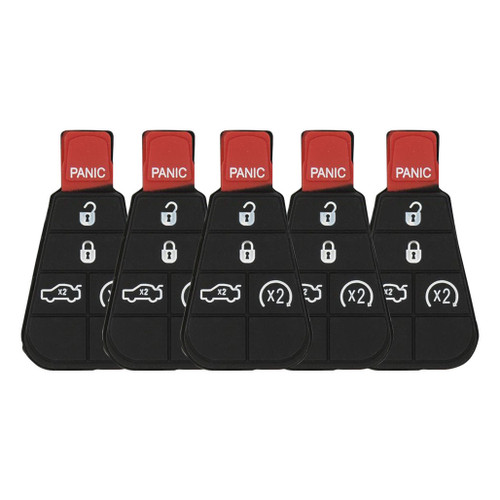 DURASHELL 5 Button Replacement Pad for New Style POD Keys Chrysler / Dodge IYZ-C01C - 5 PACK Keys & Remotes