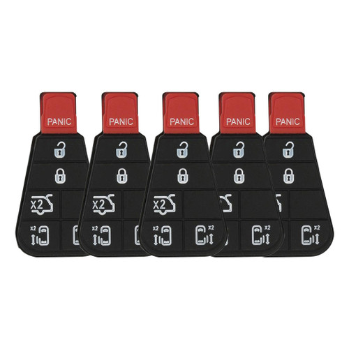DURASHELL 6 Button Replacement Pad for New Style POD Keys Chrysler / Dodge IYZ-C01C - 5 PACK Keys & Remotes