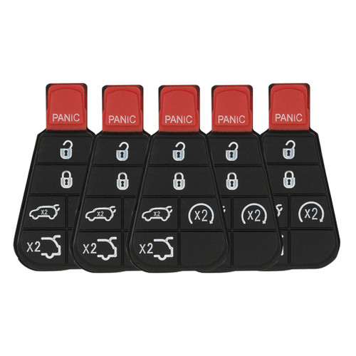 DURASHELL 6 Button Replacement Pad for New Style POD Keys Jeep IYZ-C01C - 5 PACK Keyless2Go