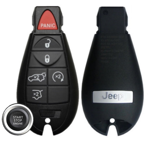 Original Jeep 6-Button Smart Key IYZ-C01C 68051666AI 433 MHz, New OEM Original