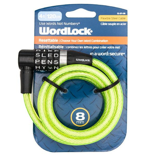 ULTRA HARDWARE Ultra CL-558-AS 8mm x 4 feet Resettable Combination Cable Lock for Bike - Green Locks