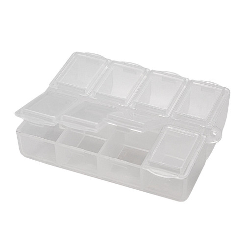 KEY SENTIALS Keysentials 8 Grid Transparent Plastic Box Storage Organizer For Small Parts KEYSENTIALS