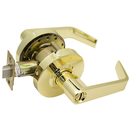 PLS PLS L240 Grade 2 Door Lever 2-3/4 - Privacy - Bright Brass US3 Levers
