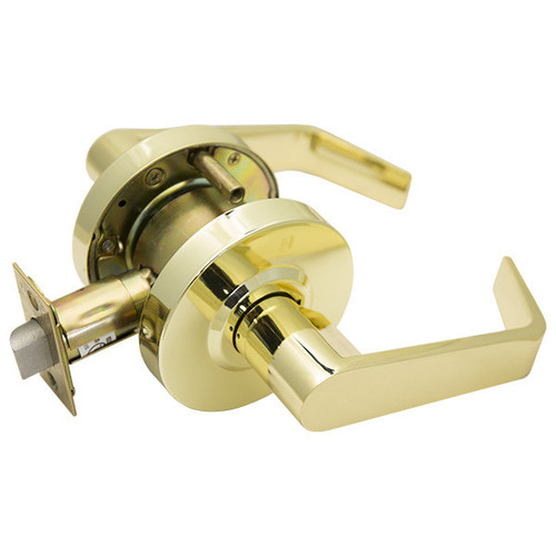 PLS PLS L210 Grade 2 Door Lever 2-3/4 - Passage - Bright Brass US3 Levers