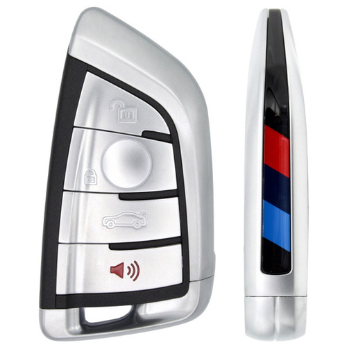 BMW 4 Button Smart Key with Chrome Colored Trim CAS4, NBGIDGNG1, 315 MHz - Aftermarket
