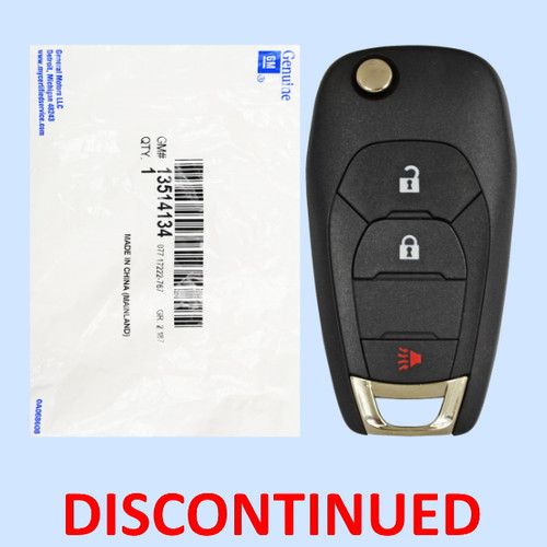 Chevrolet 3 Button Remote Flip Key LXP-T004, 13514112, 433 MHz - New OEM