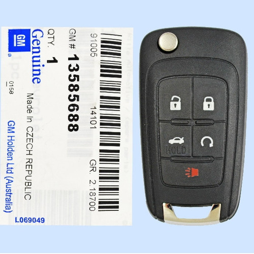 Chevrolet 5 Button Remote Flip Key KR55WK50073, 13585688, 315 MHz - New OEM