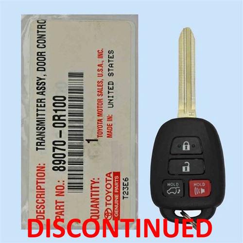 Toyota 4 Button Remote Head Key GQ4-52T - New OEM (DISCONTINUED)
