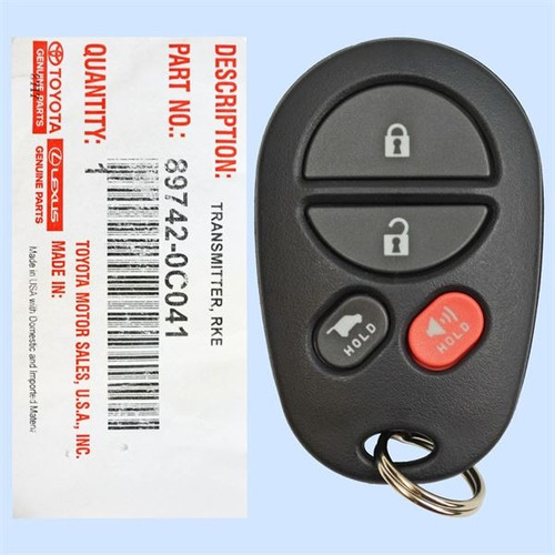 Toyota 4-Button Remote GQ43VT20T 89742-0C040 - New OEM Our Brands
