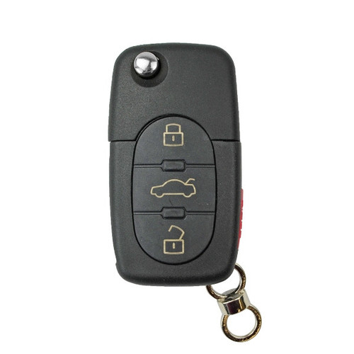 Audi Replacement 4 Button Remote Head Flip Key MYT820837231, 4D0837231M, 315 MHz, Standard Aftermarket