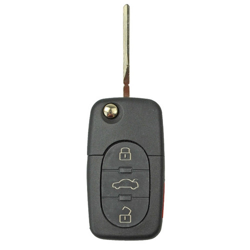 Audi Replacement 4 Button Remote Head Flip Key MYT820837231, 4DO837231P, 315 MHz, Standard Aftermarket
