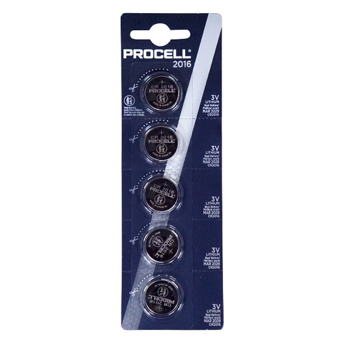 DURACELL PROCELL DURACELL PROCELL CR2016 Coin Battery, 5 Pack Procell