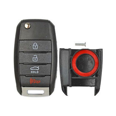 Kia 4 Button Flip Key Replacement Case (High Security  Blade)