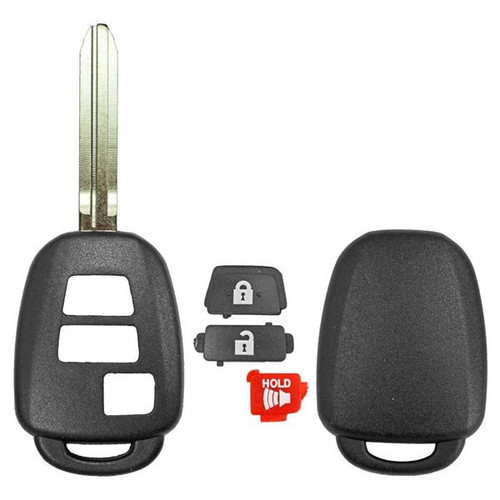 Durashell Toyota/Scion 3 Button Remote Head Key Shell w/ Chip Holder