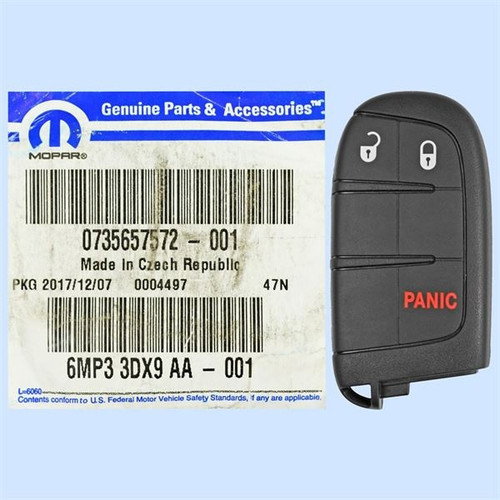 Jeep 3-Button Smart Key M3N-40821302 6MP33DX9AA 433 MHz, New OEM OEM Hidden