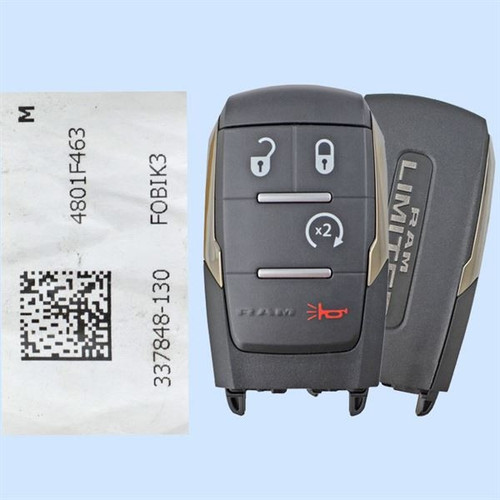 RAM 4-Button Smart Key GQ4-76T 68376346AB 433 MHz, New OEM OEM Hidden