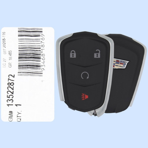 Cadillac 4-Button Smart Key HYQ2ES 13522872 433 MHz, New OEM Keys & Remotes