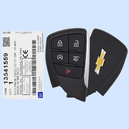 Chevrolet 5-Button Smart Key HUFGM2718 13541559 433 MHz, New OEM Keys & Remotes