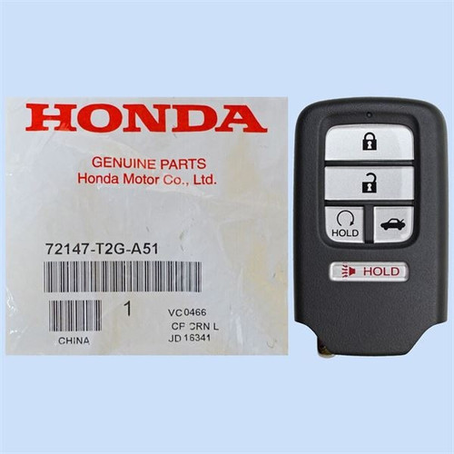 Honda 5-Button Smart Key Driver 2 ACJ932HK1310A 72147-T2G-A51 433 MHz, New OEM Shop Automotive