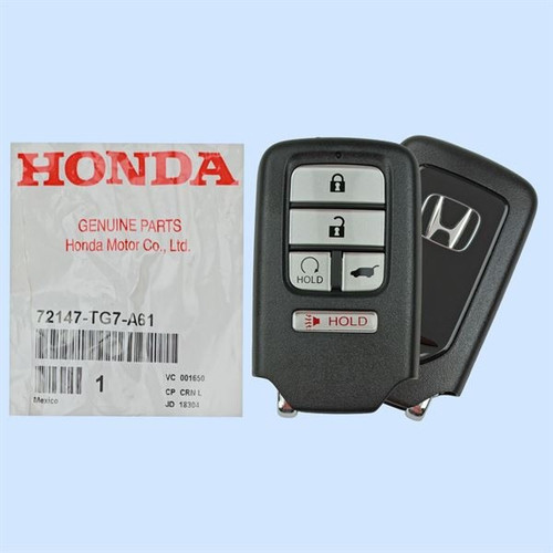 Honda 5-Button Smart Key KR5 V44 72147-TG7-A61 433 MHz, New OEM OEM Hidden