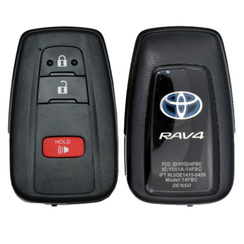 Toyota 3 Button Blue RAV4 Logo Proximity Smart Key HYQ14FBC, 8990H-42270, 433 MHz - New, OEM