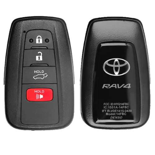 Toyota 4 Button Proximity Smart Key RAV4 Logo HYQ14FBC, 8990H-42250, 433 MHz - New, OEM Toyota 4 Button Proximity Smart Key RAV4 Logo HYQ14FBC, 8990H-42250, 433 MHz - New, OEM