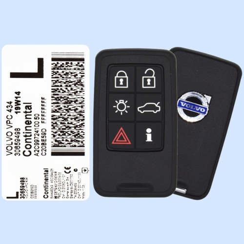 Volvo 6 Button Smart Key KR55WK49266, 30659498, 433 MHz - New, OEM