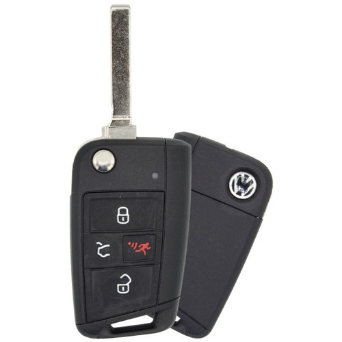 Volkswagen/Audi/Porsche/Bentley 4 Button Remote Head Key HU162 NBGFS125C5, No Comfort Access - Refurbished, Grade A Remote Head Keys